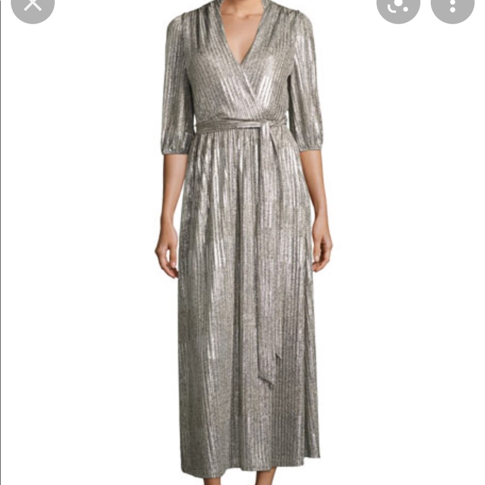 Alice & Olivia Silver Wrap Dress